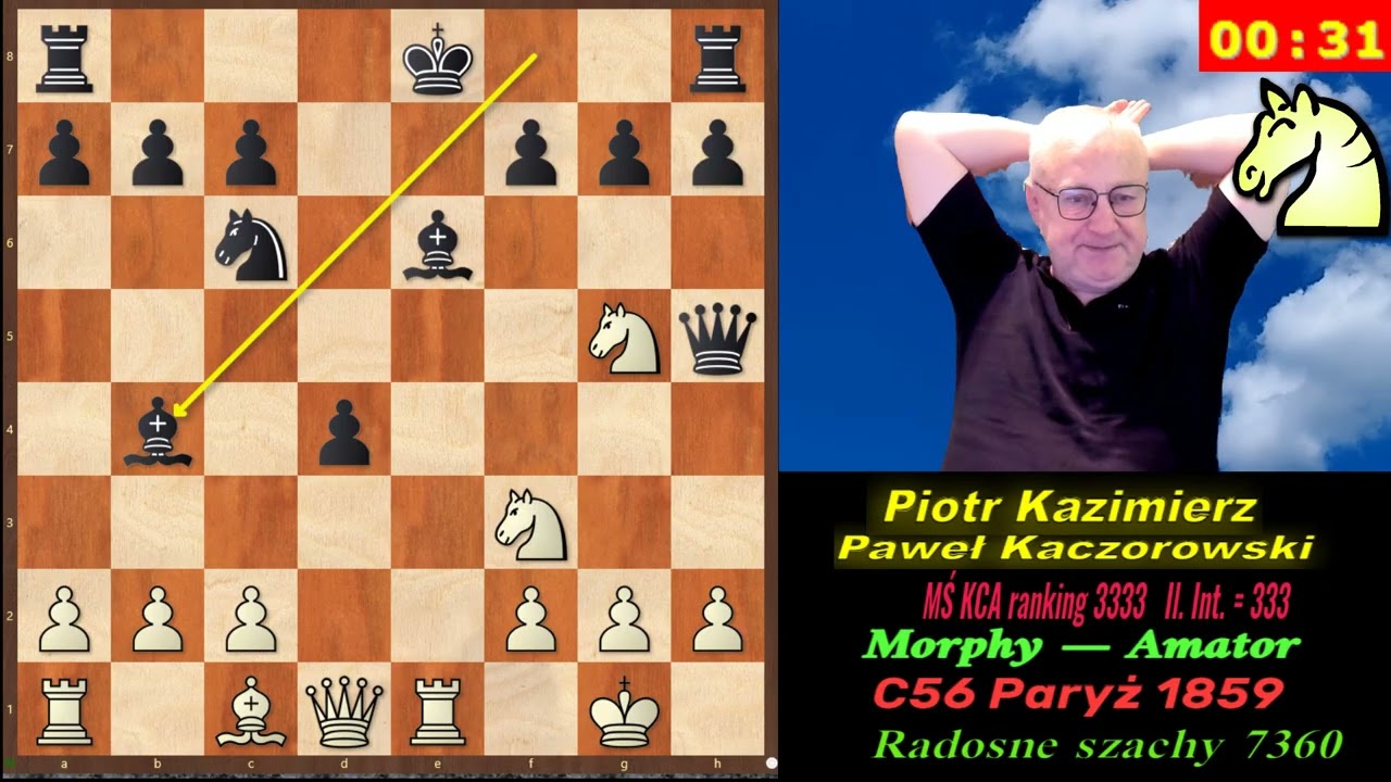 Szachy.Paweł Morphy ćwiczy. (23) C56. RS.7360