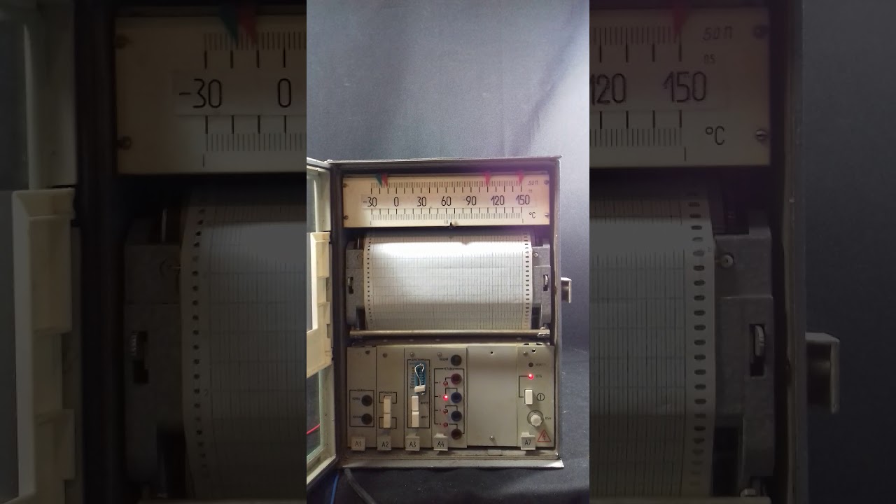 Vintage soviet industrial roll chart recorder RP-160 demonstration