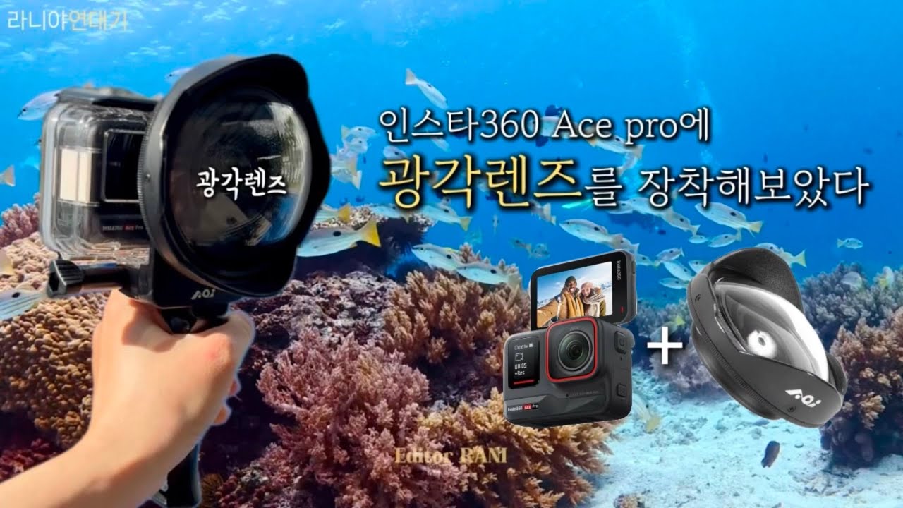인스타360 Ace Pro에 광각렌즈를 장착했더니... 액션캠 수중영상리뷰! Insta360