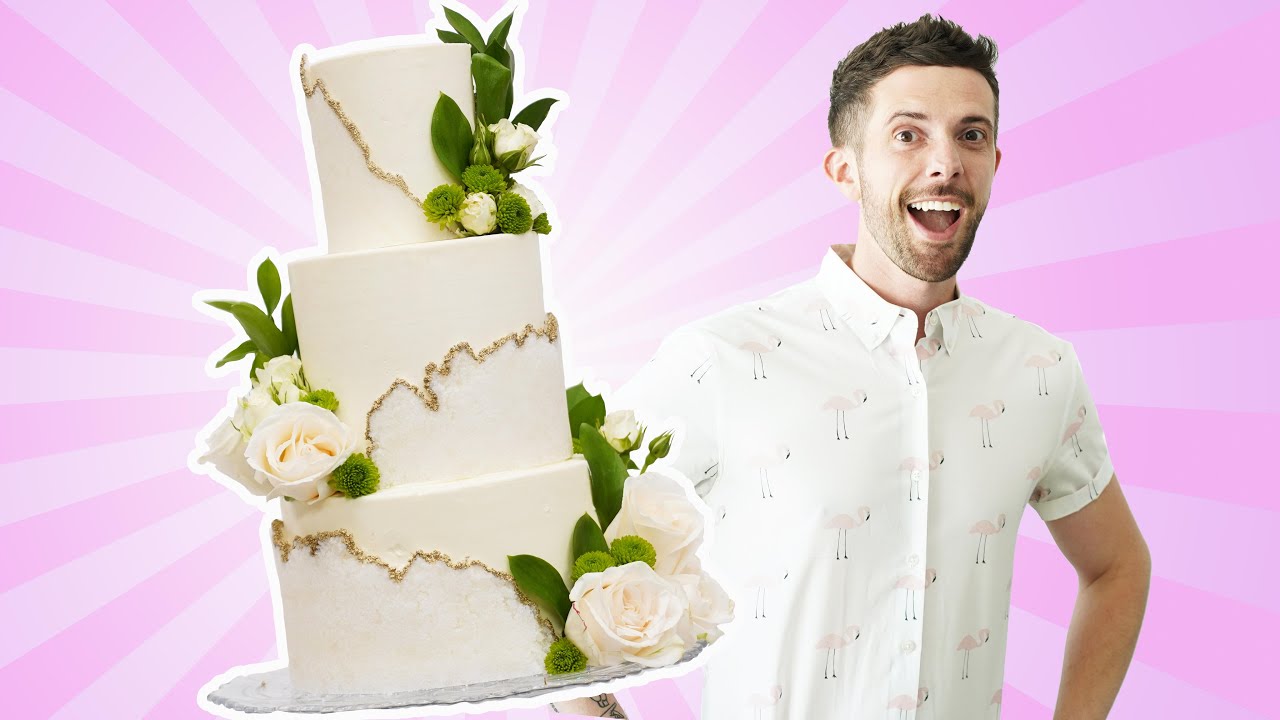 Simple Wedding Cake w/ Sugar Sheets and Vegan Vanilla Cake - You've Been Desserted