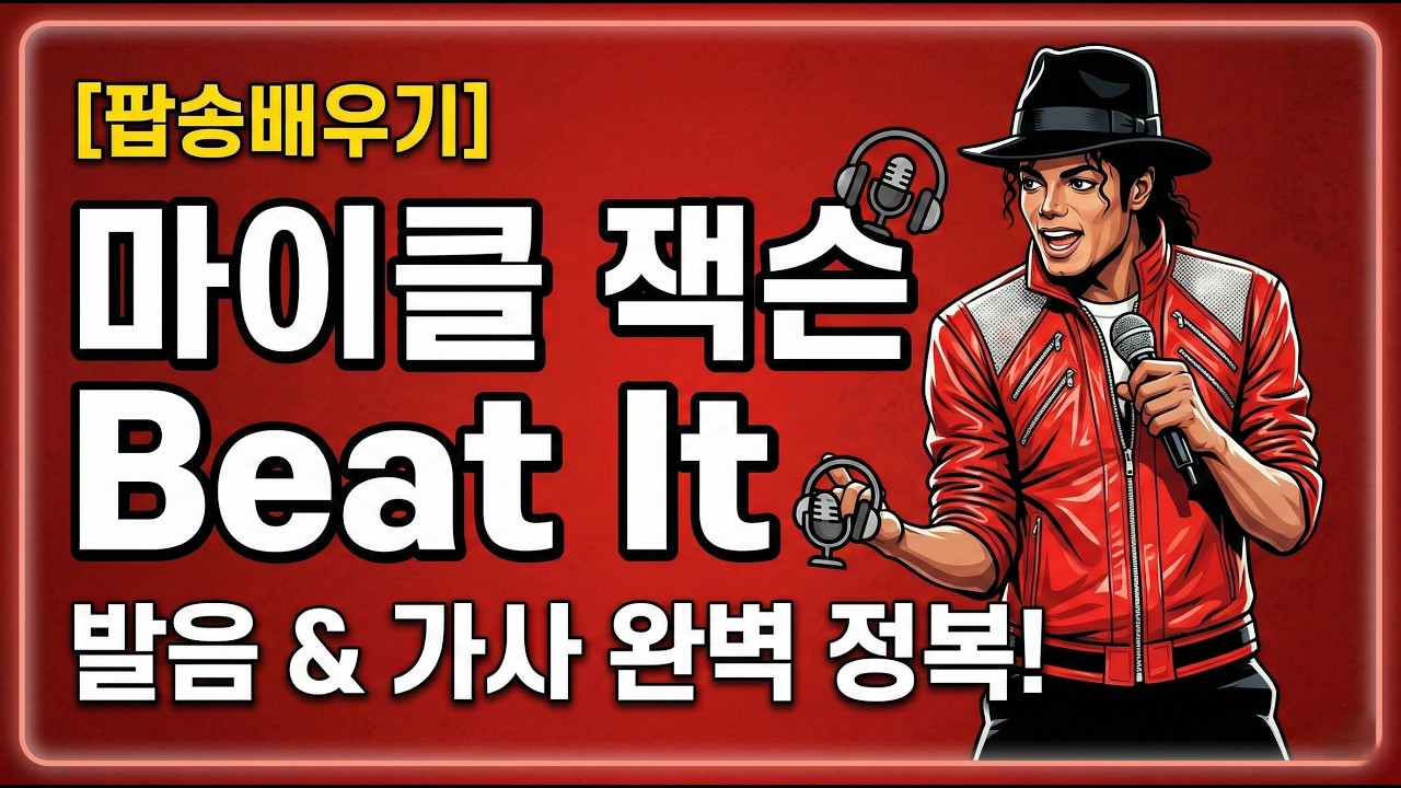 [팝송배우기] 마이클 잭슨 (Michael Jackson) - Beat It(빗잇) 가사 해석 & 발음 🎵  팝송 명곡 부르기  영어 쉐도잉 #팝송영어 #추억의팝송 #올드팝