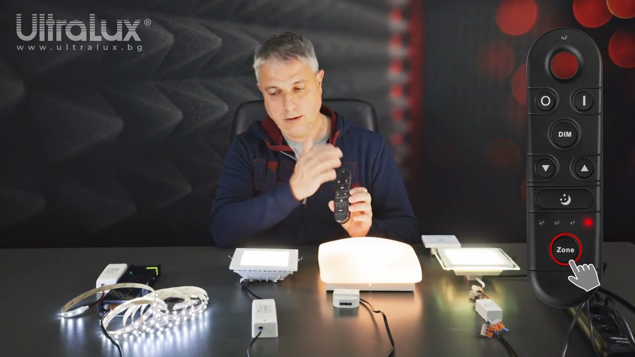 Дистанционно управление на осветлението с 2.4 GHz RF многоканални ключове