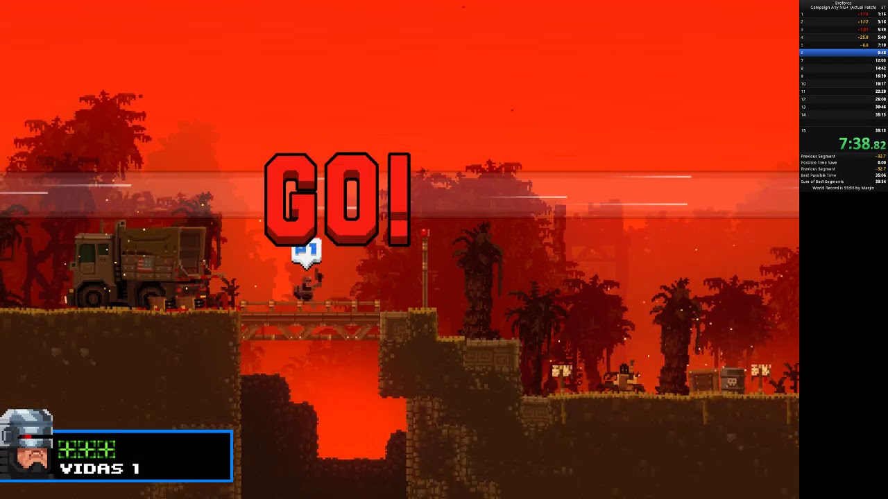 Broforce speedrun in 53:07 Any% Campaign