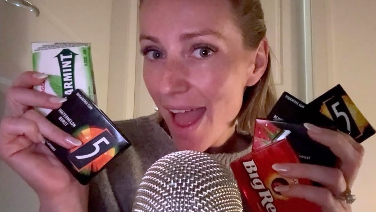 ASMR Gum Chewing Mukbang & Sticky Tapping