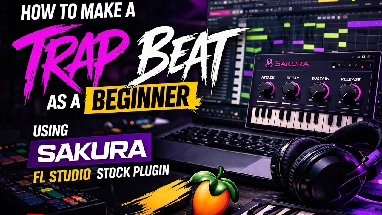 How to make a Trap beat as a beginner Using Sakura fl studio stock plugins 2026