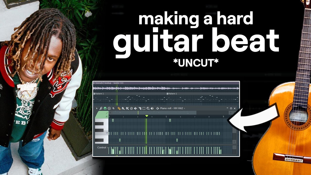 KookUp making a hard guitar beat from scratch (uncut, no edits)
