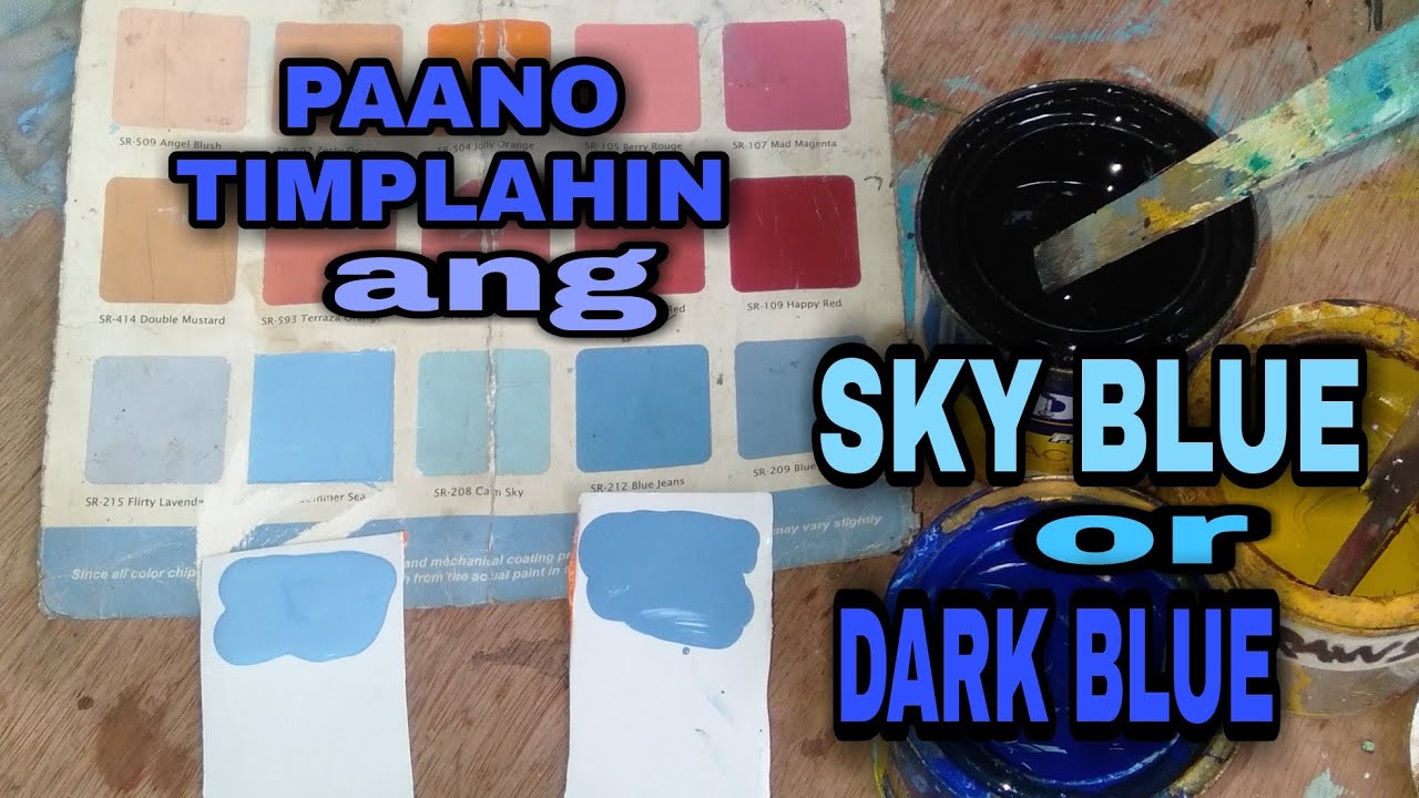 paano timplahin ang sky blue dark blue sa latex na pintura|HOW TO MIX SKY BLUE and DARK BLUE