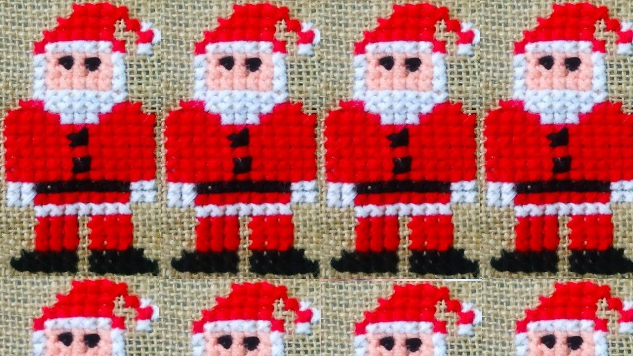 Cross Stitch Santa Claus - Wall Hanging  - Cushion Cover - Ason Design