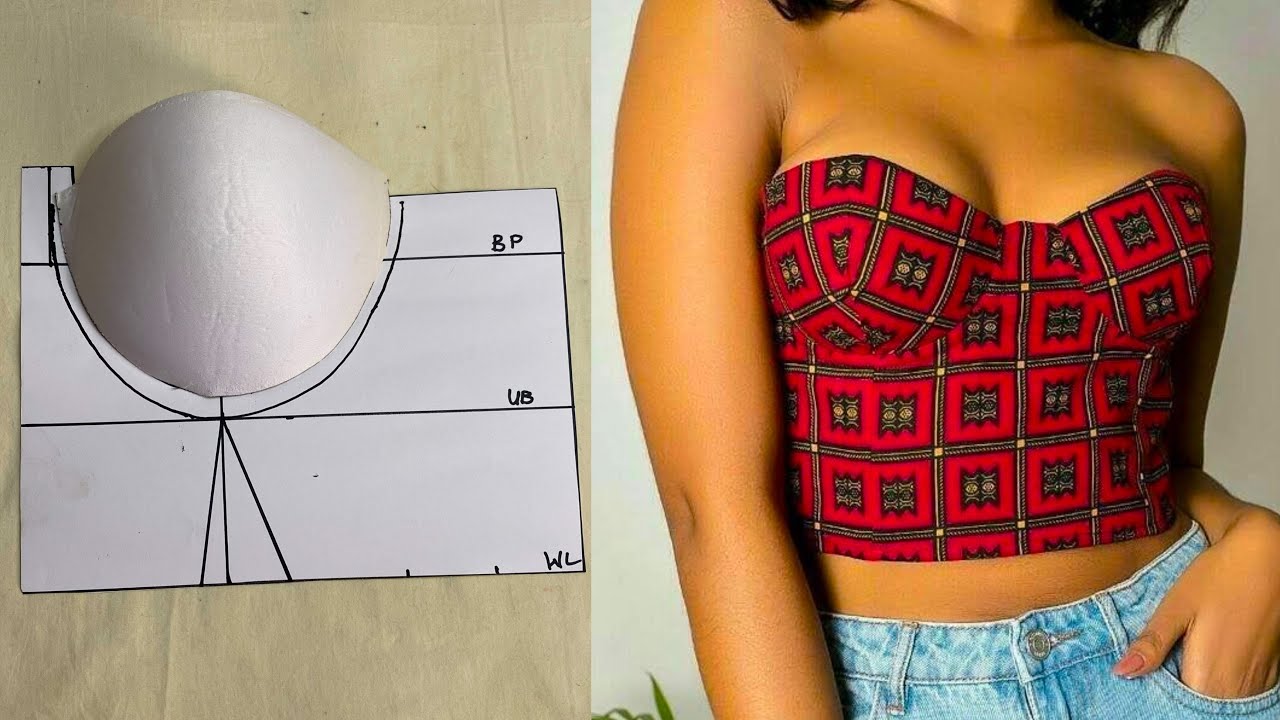 How to make a CORSET with Cup | Easiest way to make a corset pattern with cup