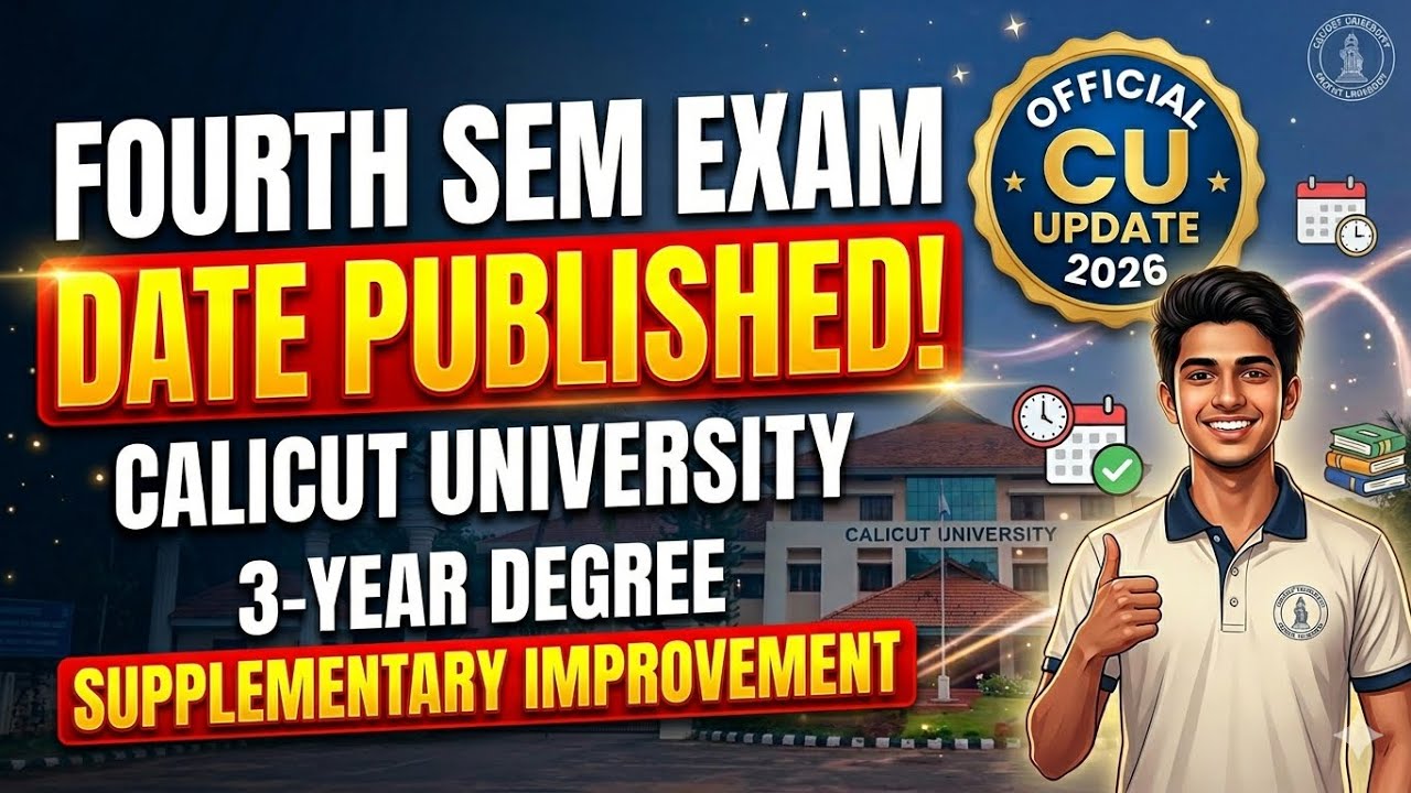 4th Semester Exam Date 2026 | UG 3-Year Degree Supplementary & improvement #calicutuniversity
