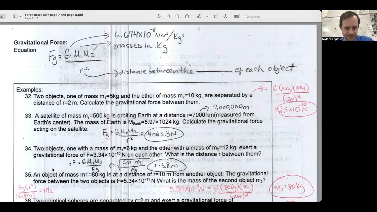 Force video #4 Systems, Gravitational Forces