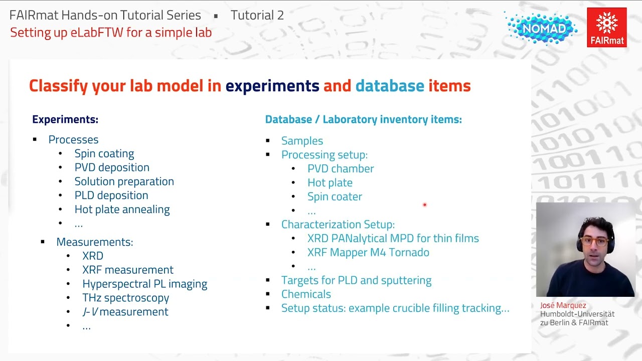 FAIRmat Tutorials 2: Setting up eLabFTW for a simple lab