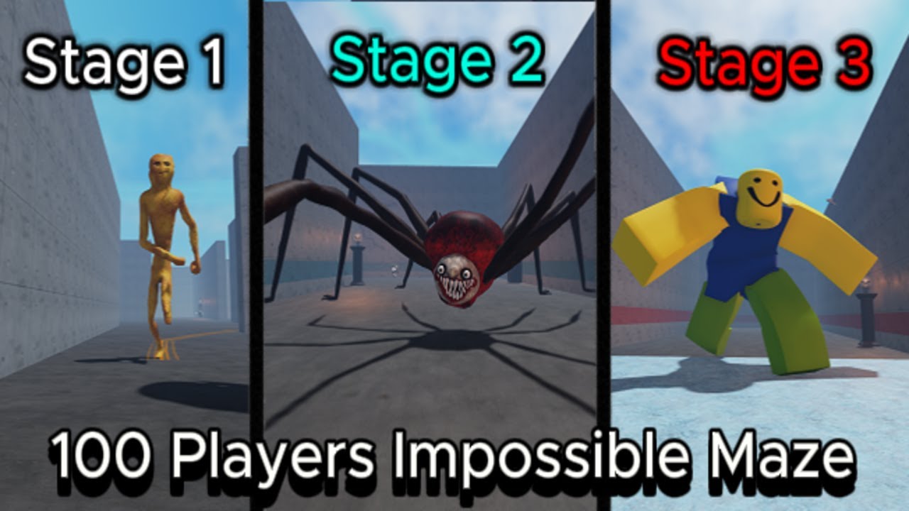 100 Players Impossible Maze (ALL STAGES)