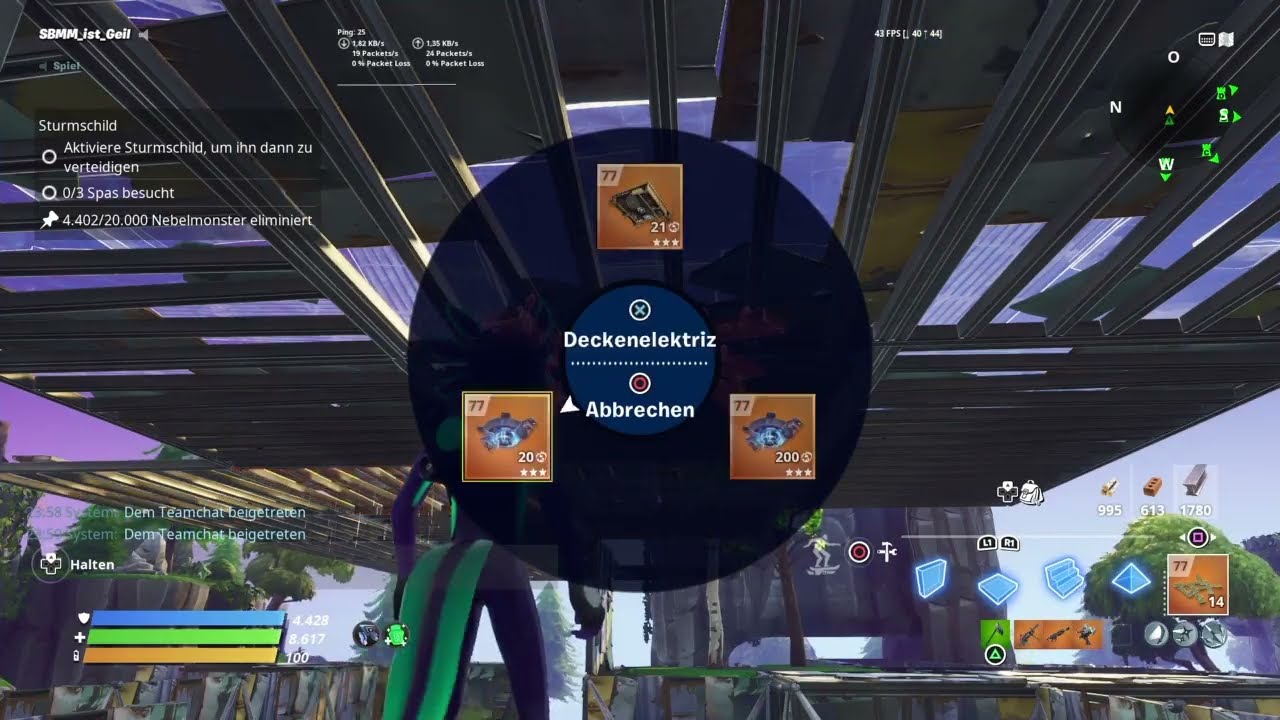 Fortnite RDW Steinwald Aufbau des Sturmschild.