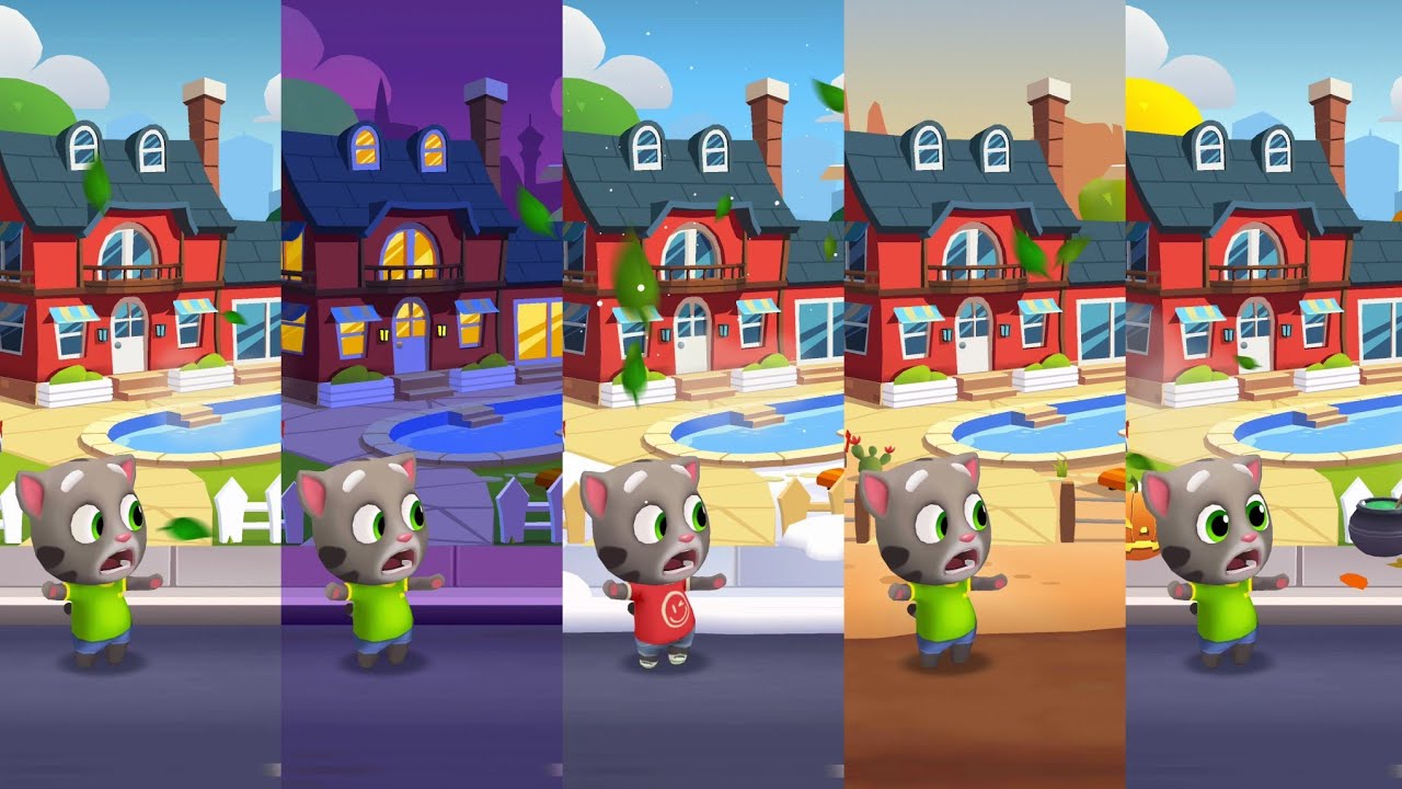 Talking Tom Gold Run vs Gold Run Las Vegas vs Christmas vs Gold Run Wild West vs Halloween Gameplay
