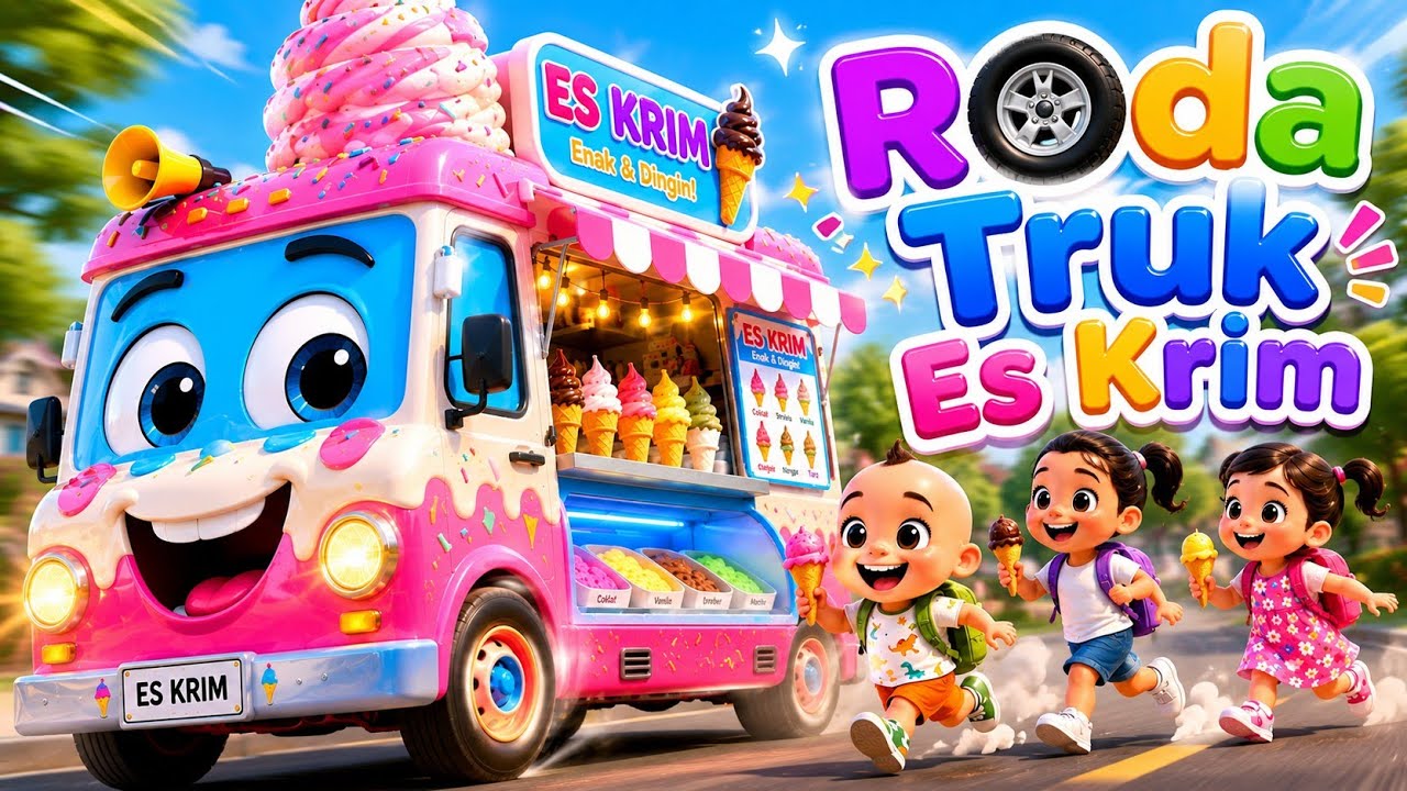 🍦🚚 Roda Truk Es Krim Berputar Putar | Lagu Anak Ceria Indonesia