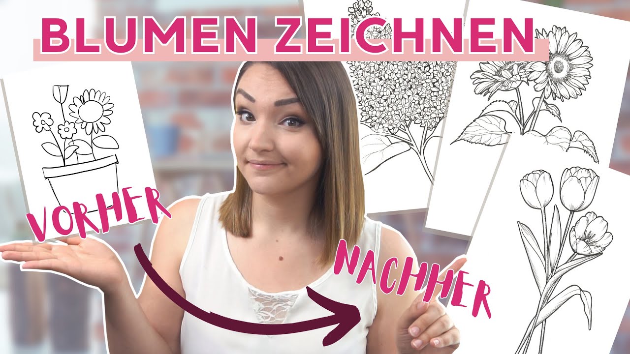 BLUMEN ZEICHNEN | Mit diesem Trick Sonnenblumen, Tulpen & Flieder zeichnen | Tutorial für Anfänger