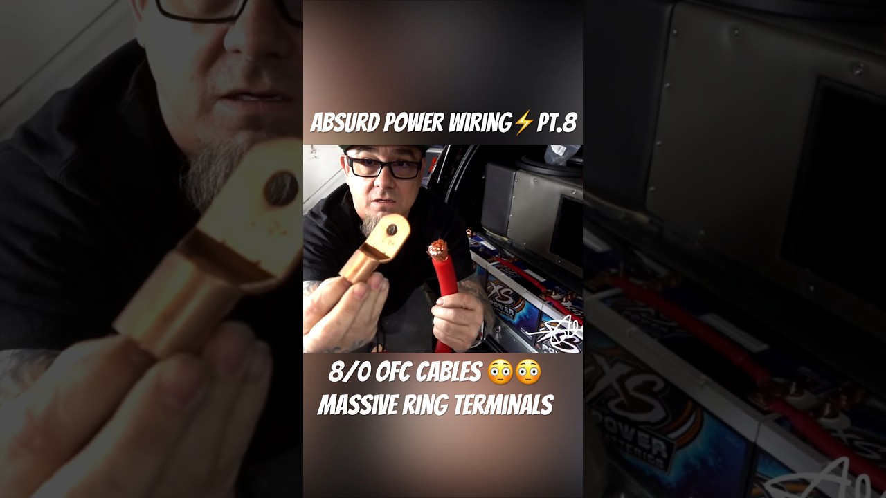 Absurd Car Audio Power Wiring 🔊⚡️pt.8 16,000 Strand 8/0 OFC & Big A** Ring Terminals😳10 Batteries