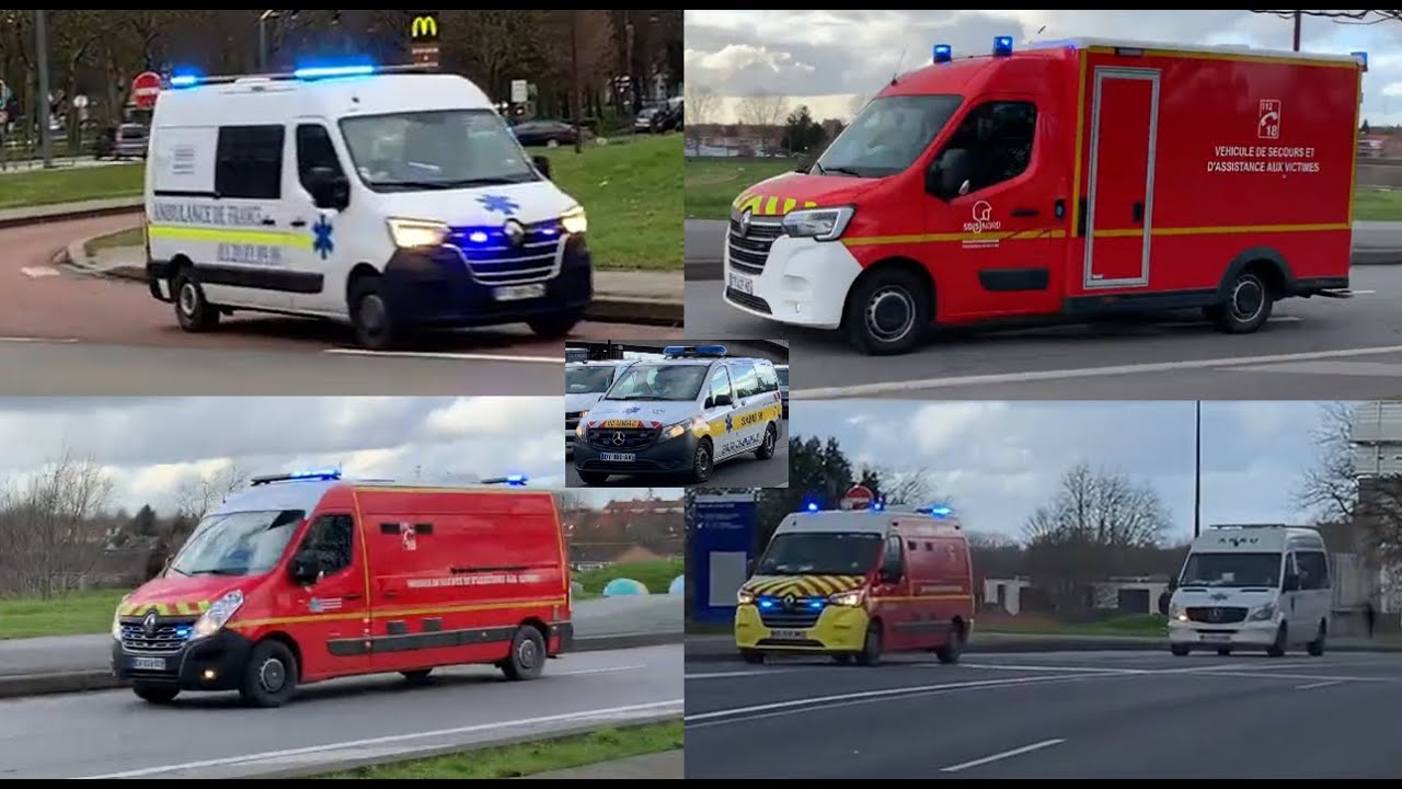 #3 - Compilation de véhicules d'urgence - POMPIERS SDIS 59 & 62 - AMBULANCES - CHU Lille