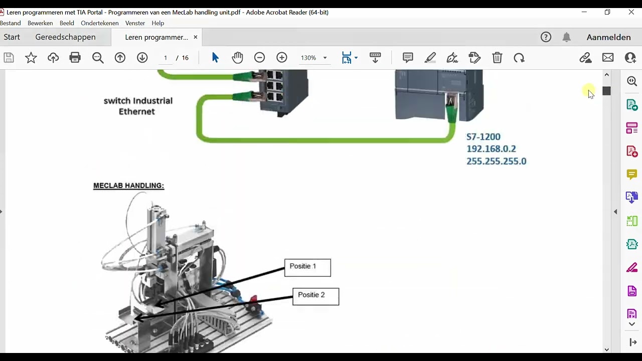 Leren programmeren in Siemens TIA Portal.  MECLAB HANDLING deel 1: Project indelen en stopfunctie