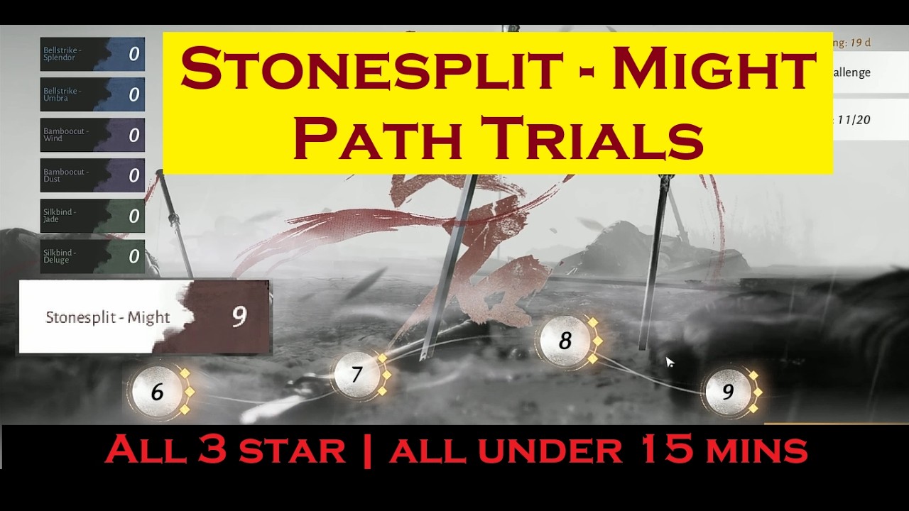Stonesplit Might Path &ndash; ALL 9 Chapters with 3⭐ in Under 15 Min | Full Trial Run