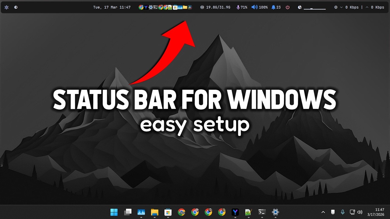 The Pro Status Bar for Windows: YASB + YASB GUI Setup