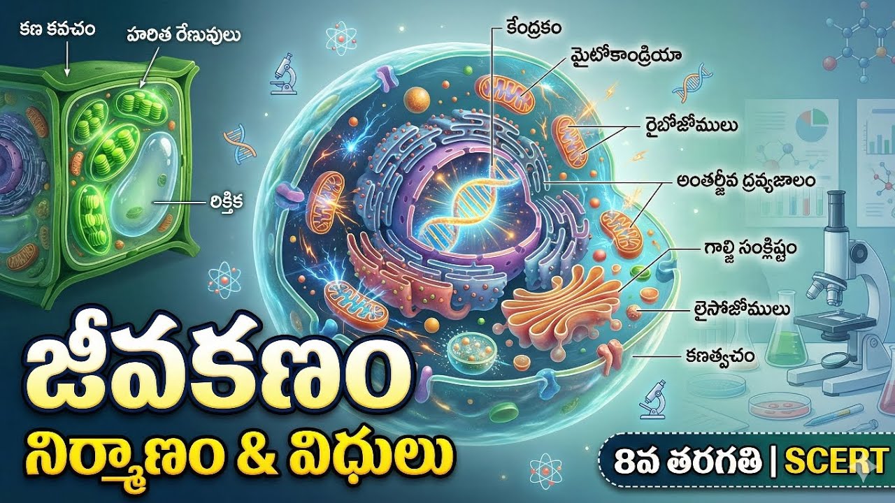 Cell Structure and Functions | Class 8 Biology SCERT | Telugu Explanation | Nethaji Academy 