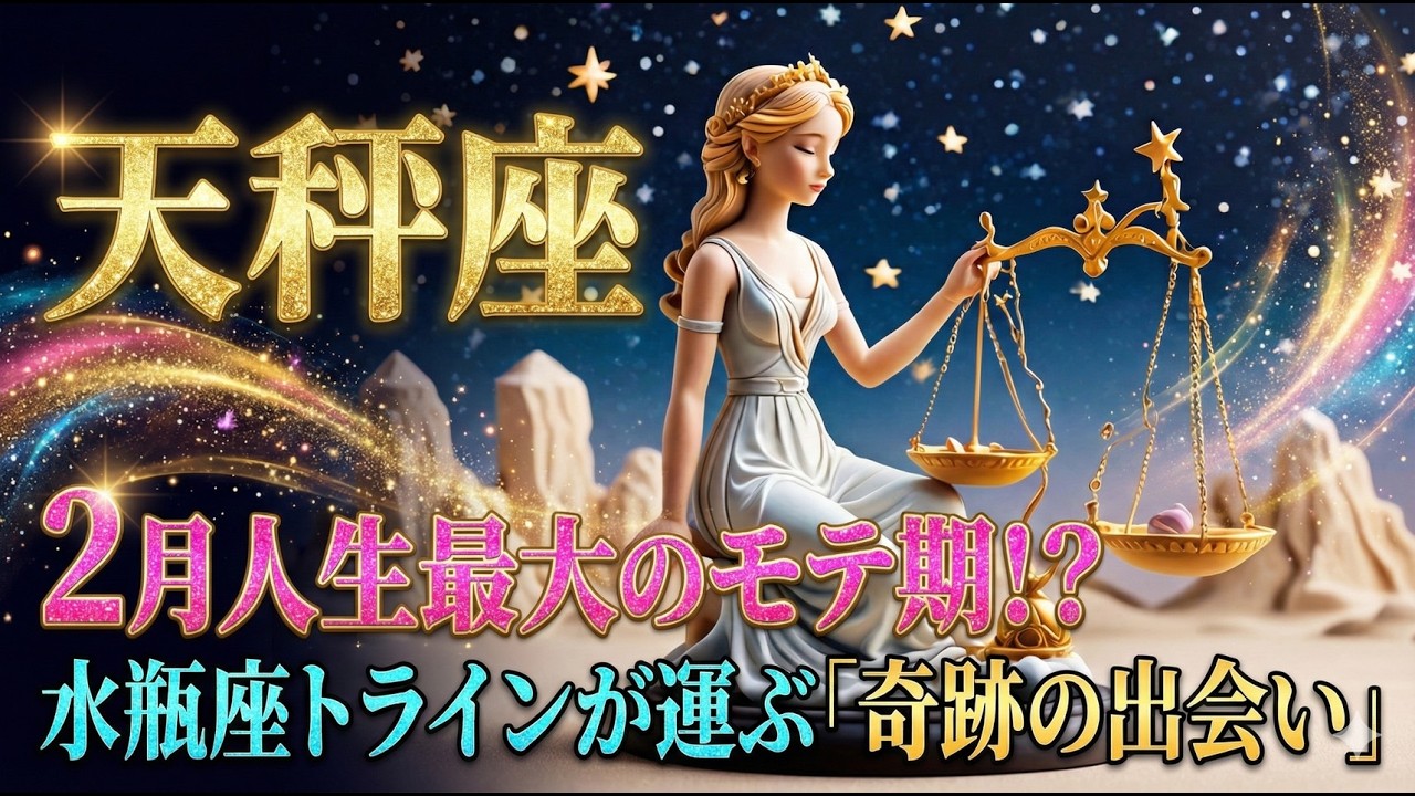 【天秤座♎2月】人生最大のモテ期！？水瓶座トラインが運ぶ「奇跡の出会い」