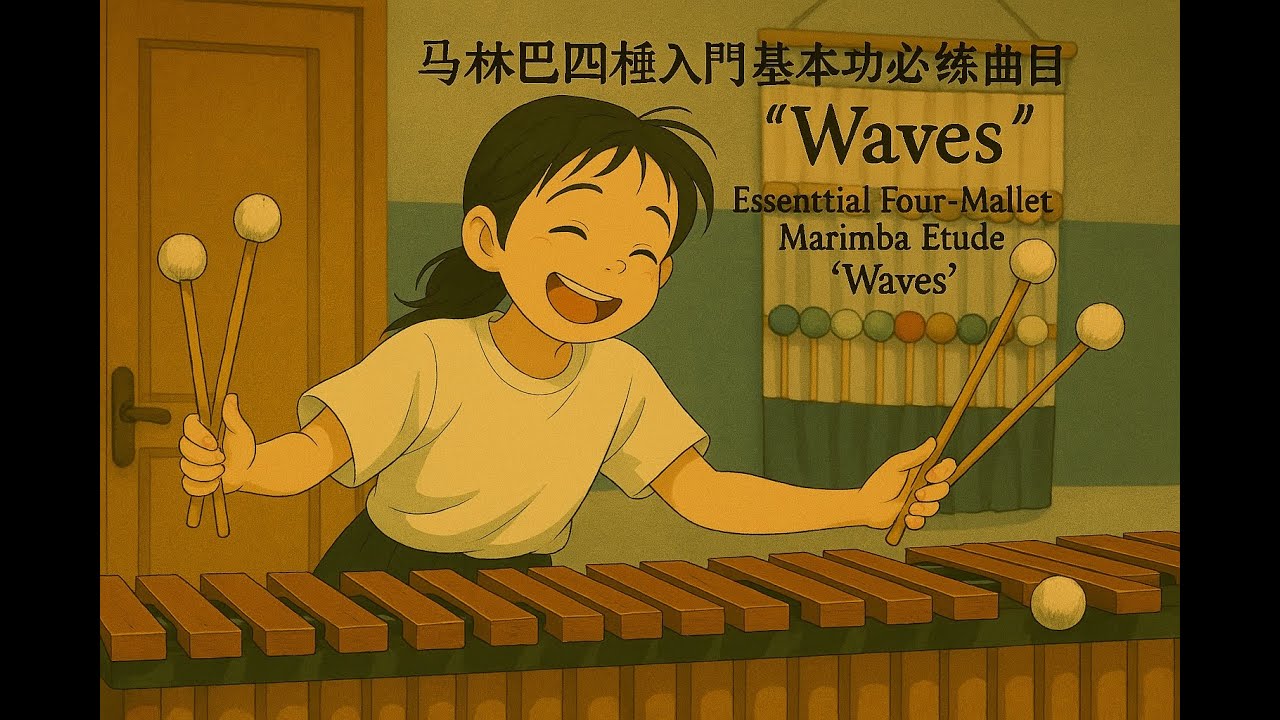 馬林巴四槌入門必練曲｜Mitchell Peters《Waves》完整示範演奏｜Marimba Four-Mallet Etude