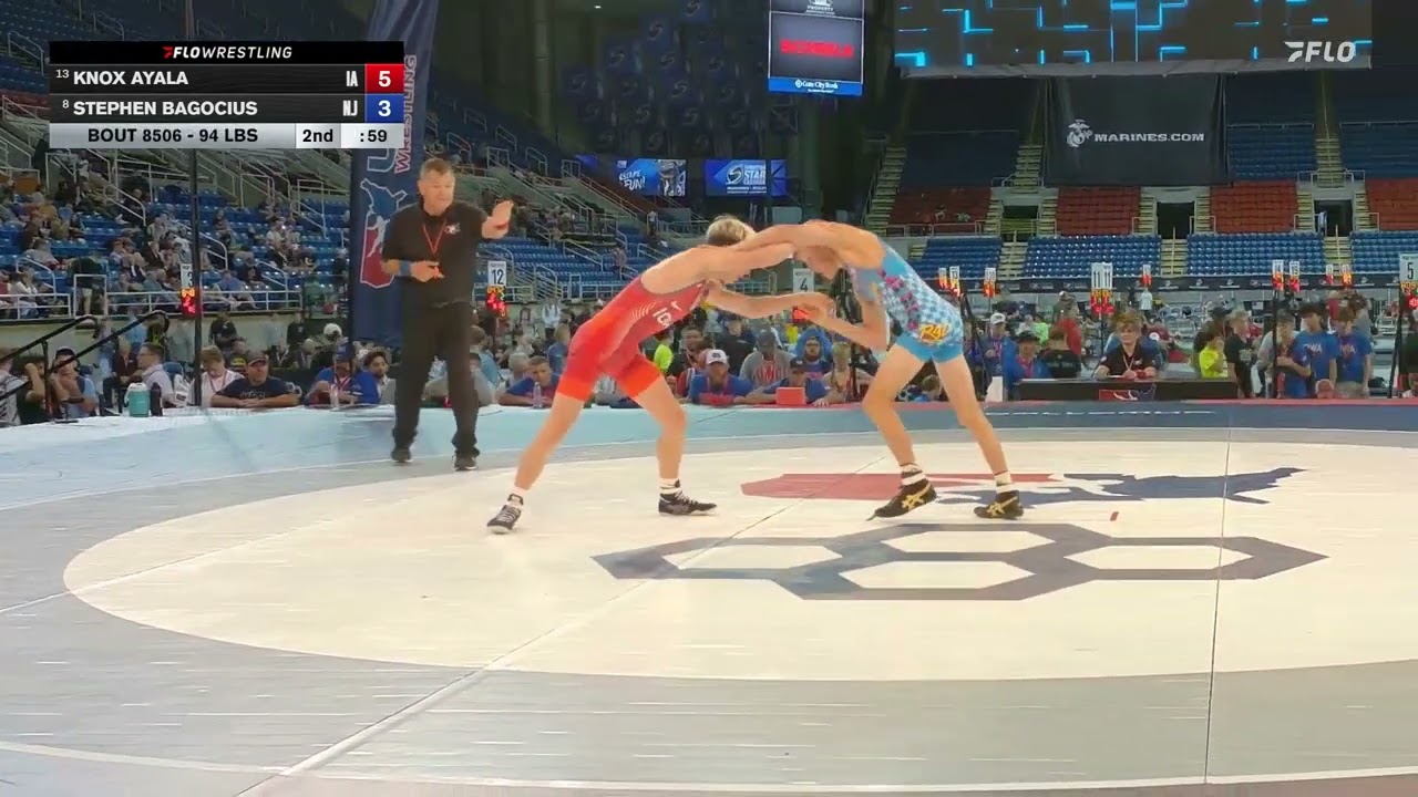 USMC Junior & 16U Nationals | 94 lbs 16U Boys Freestyle | 3rd | Knox Ayala vs Stephen Bagocius