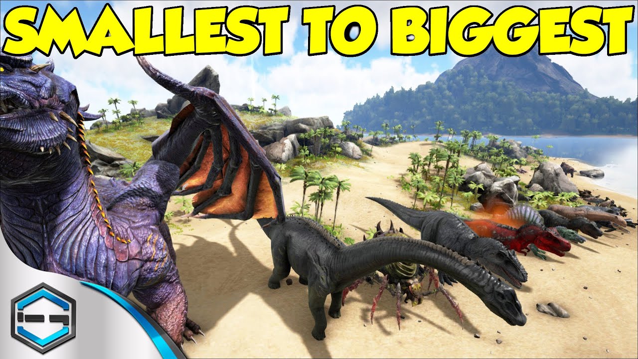 Ark Survival Evolved Smallest To Biggest Dino's & Information