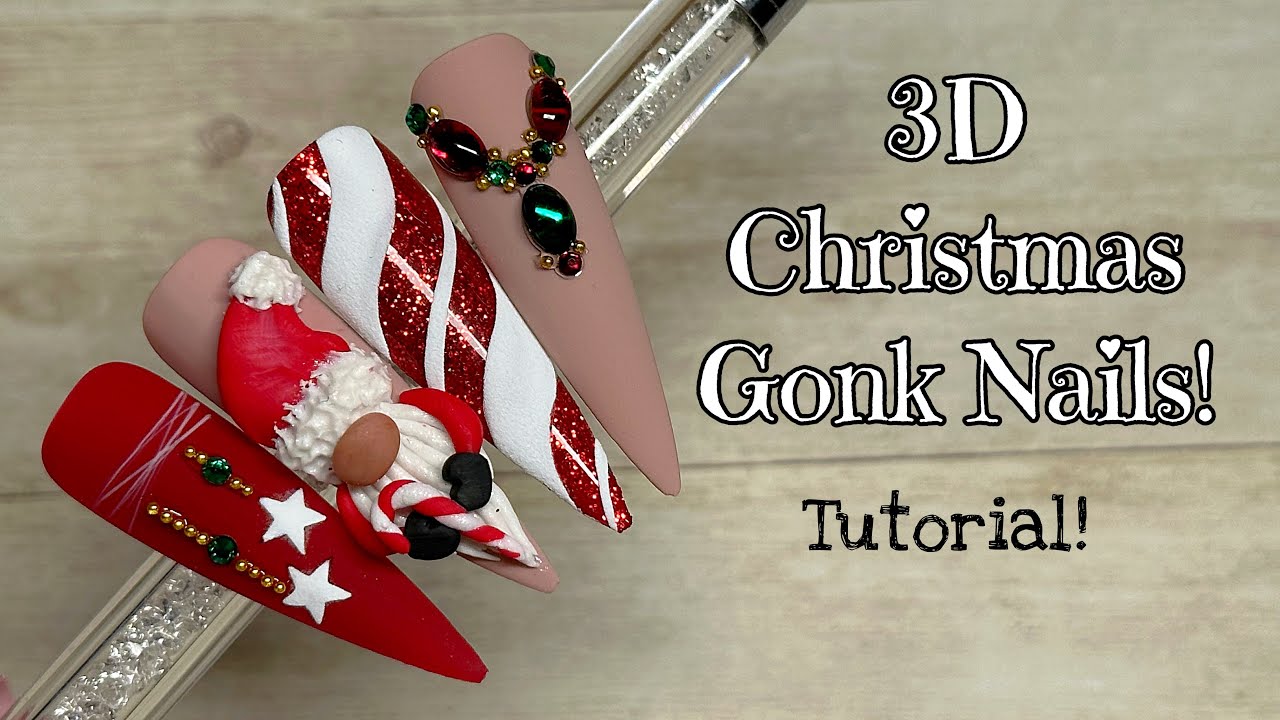 3D Christmas Gonk Nails | Madam Glam | Nail Sugar