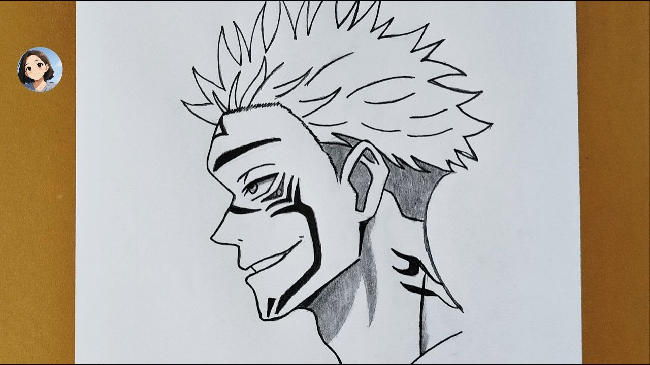 How to Draw Sukuna Easy | Jujutsu Kaisen Pencil Sketch Tutorial | Anime Drawing Step-by-Step