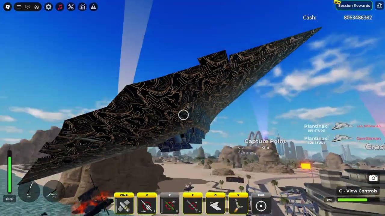 Destroying War Tycoon server with the J-36