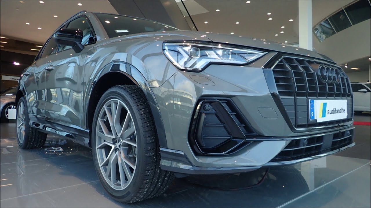New Audi Q3 edition one Chronos grey with black labels (walkaround)