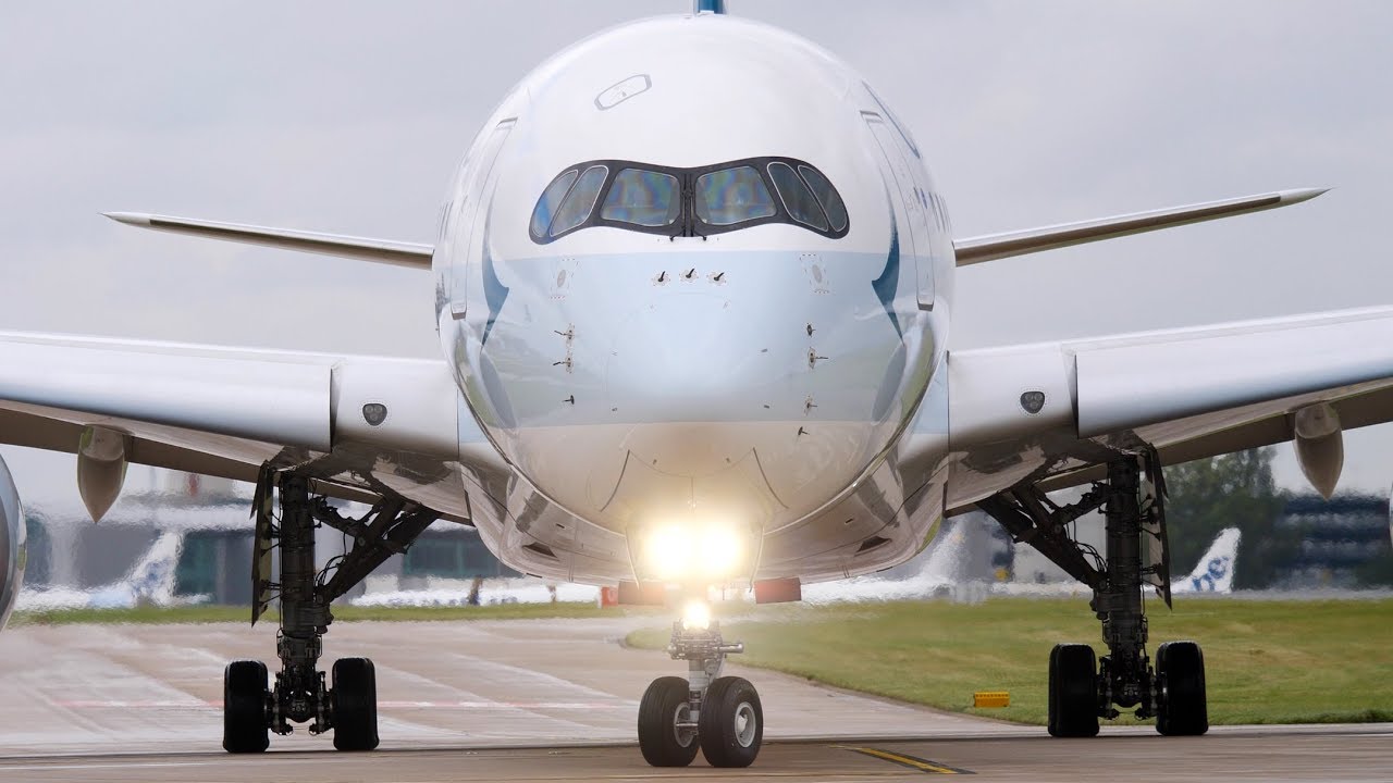 25 MINUTES OF UP CLOSE Departures at Manchester Airport- Incredible Spool Ups- 23L
