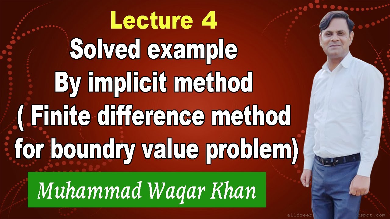 Implicit method,solved example by using implicit method for BVP