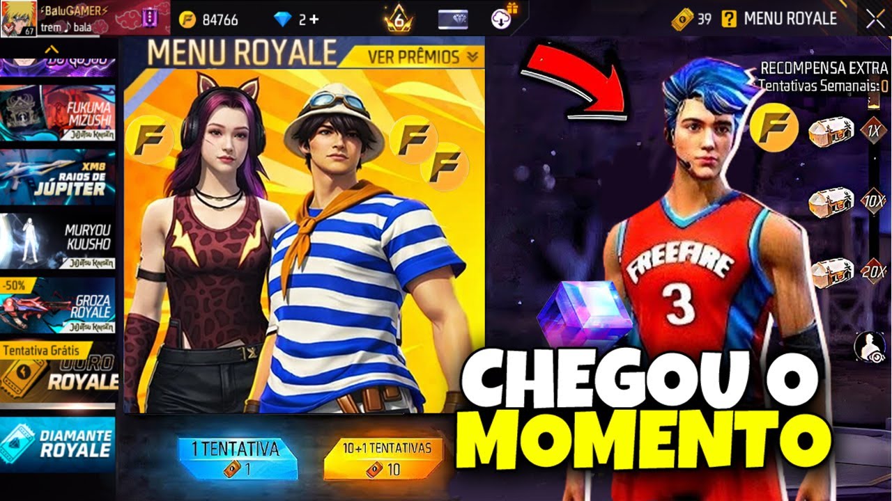 &Eacute; AMANH&Atilde;!! SKIN GR&Aacute;TIS, ACESSEI A LOJA MISTERIOSA, DUNK MASTER E OURO ROYALE ESPECIAL NO FREE FIRE
