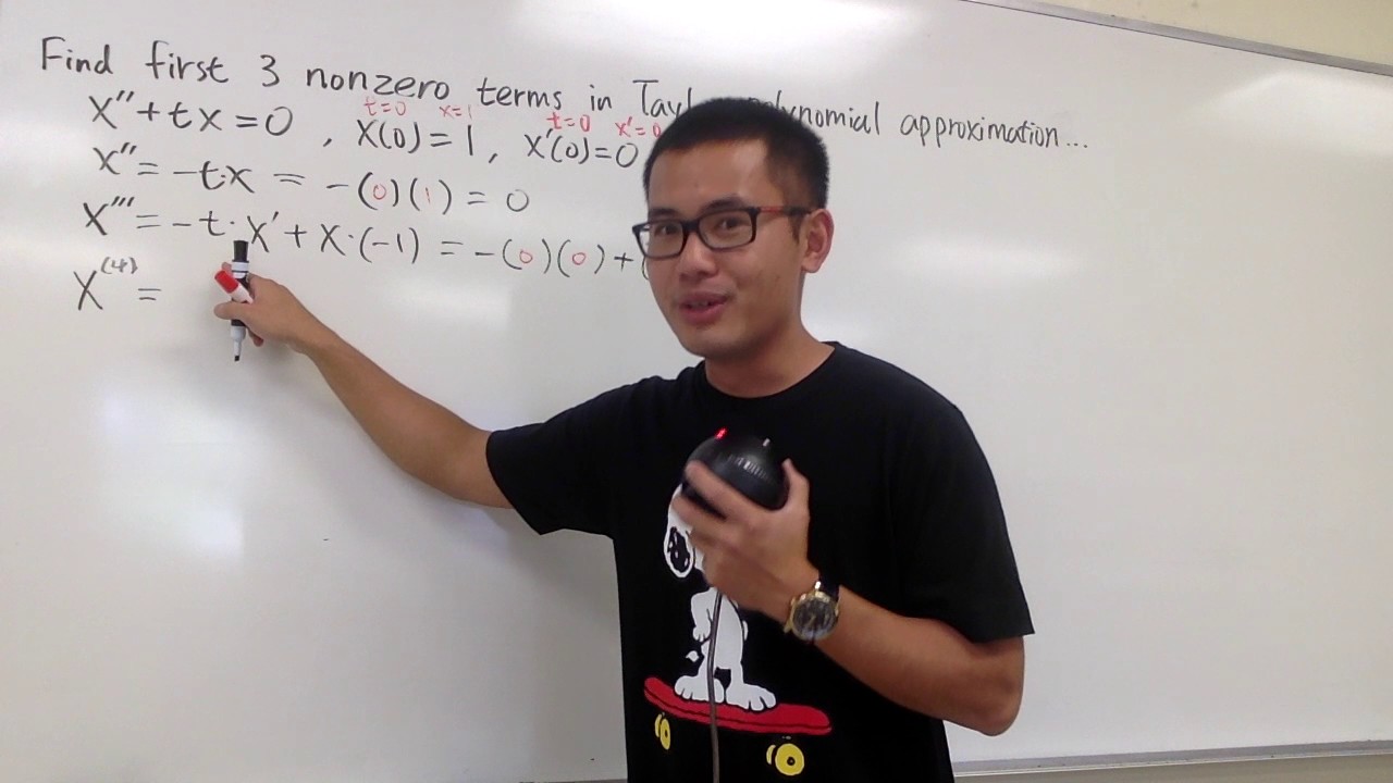 First 3 nonzero terms in taylor polynomial approximation for diff eq, sect8.1#5