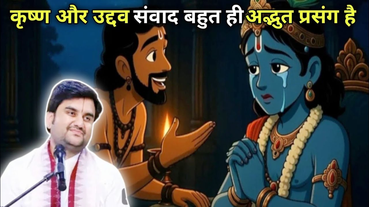 #कृष्ण और #उद्दव संवाद बहुत ही अद्भुत #कथा | Indresh Upadhyay @BhaktiPath #animation #cartoon  