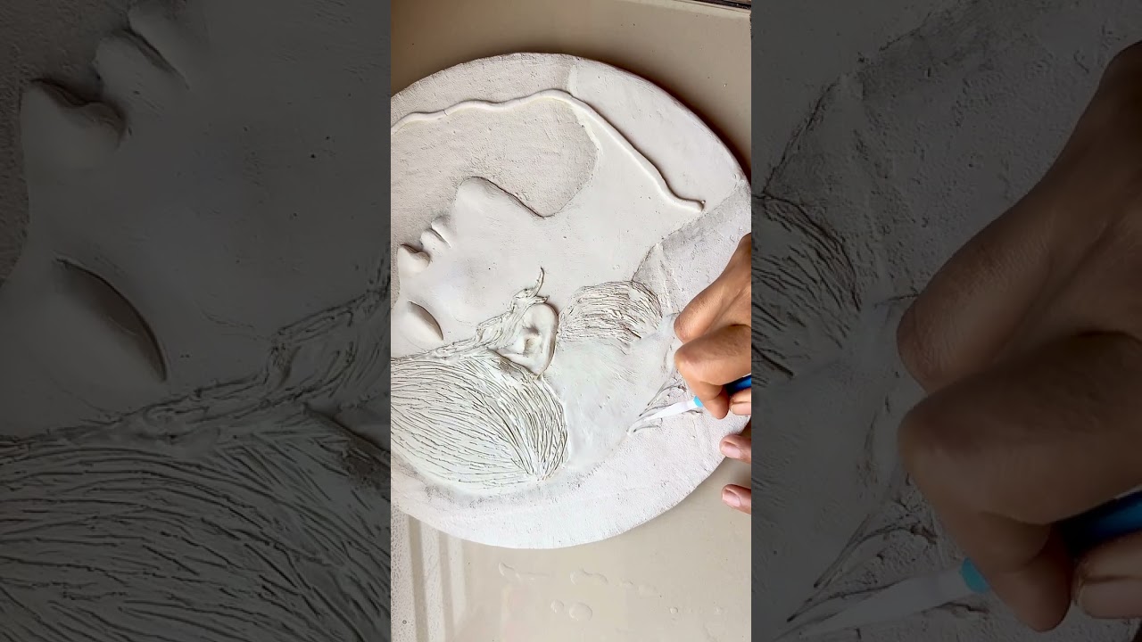 Beautiful 3d girl wall decor diy using waste material…#recycledart #wallputtycraftideas #diyprojects