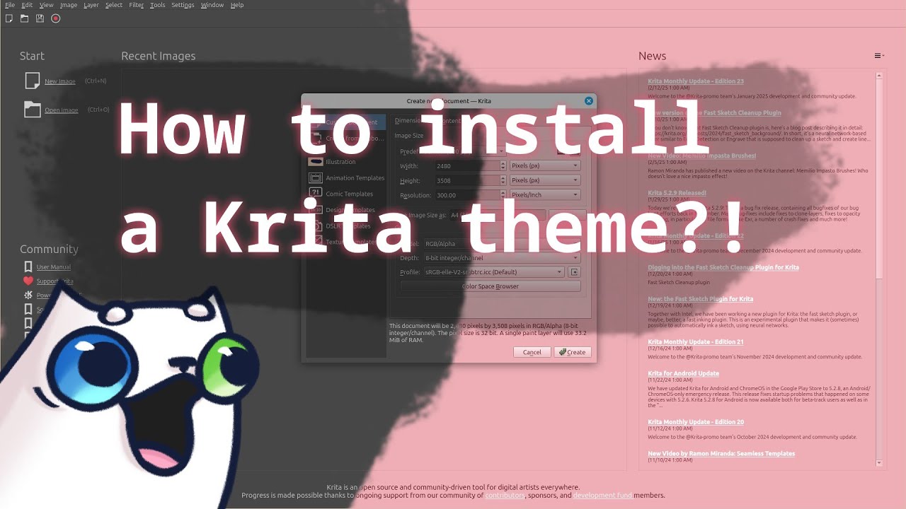 How to install a Krita theme? || Krita Tutorial