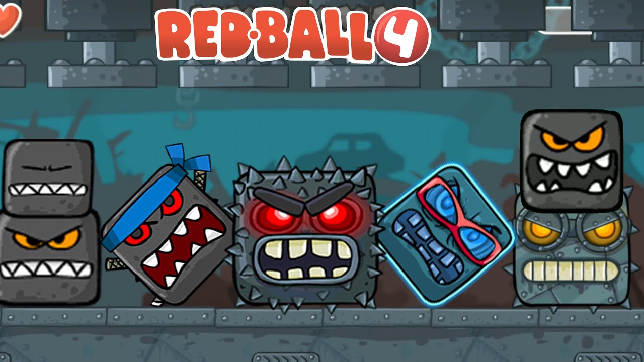Red Ball 4 - Roll Box Vs Roll Boss Vs All Bosses in All Battle - All Maps