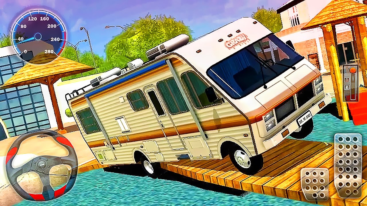 Mini Bus Driver Simulator 2022 - Camper Van Beach Resort - Best Android GamePlay #3