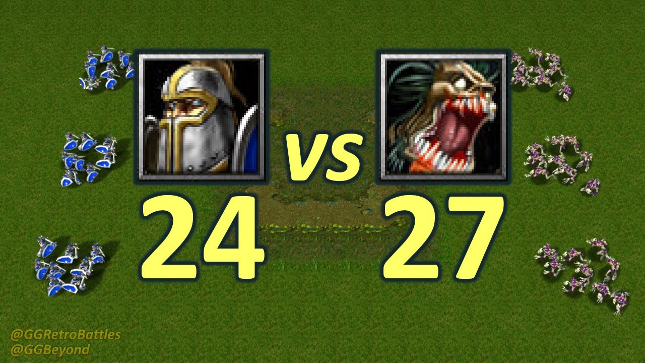 24 Footmen vs 27 Ghouls - Same Cost - WarCraft III Retro Battles