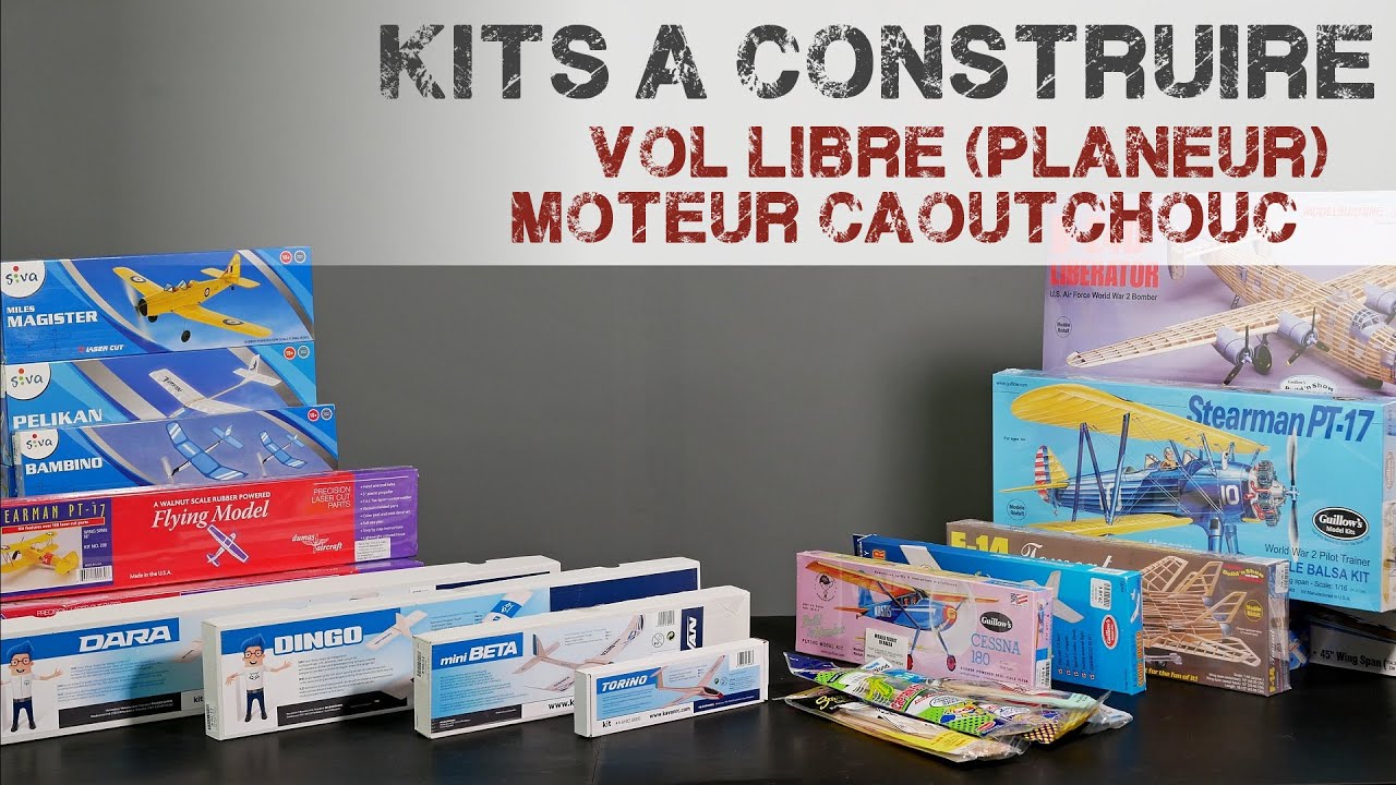 Kits d'avions (à construire) - Vol libre et moteur caoutchouc - Guillows / Siva Toys / Dumas / Kavan