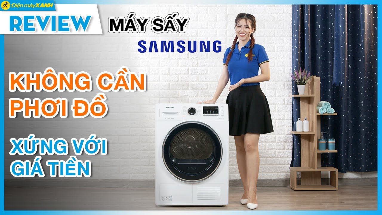 Máy sấy Samsung: không cần phơi đồ, có thể sấy giày (DV90M5200QW) • Điện máy XANH