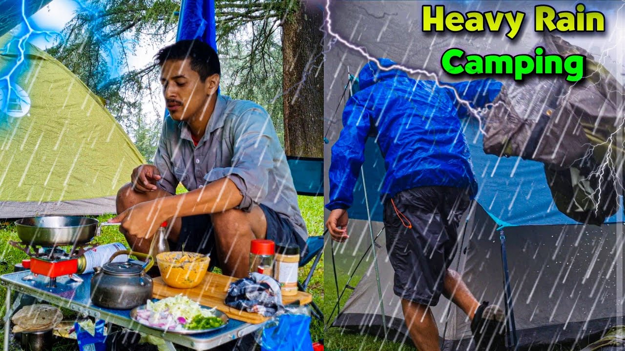 Solo Heavy Rain Camping In Forest Of Uttarakhand | Rain Camping In India | Unknown Dreamer