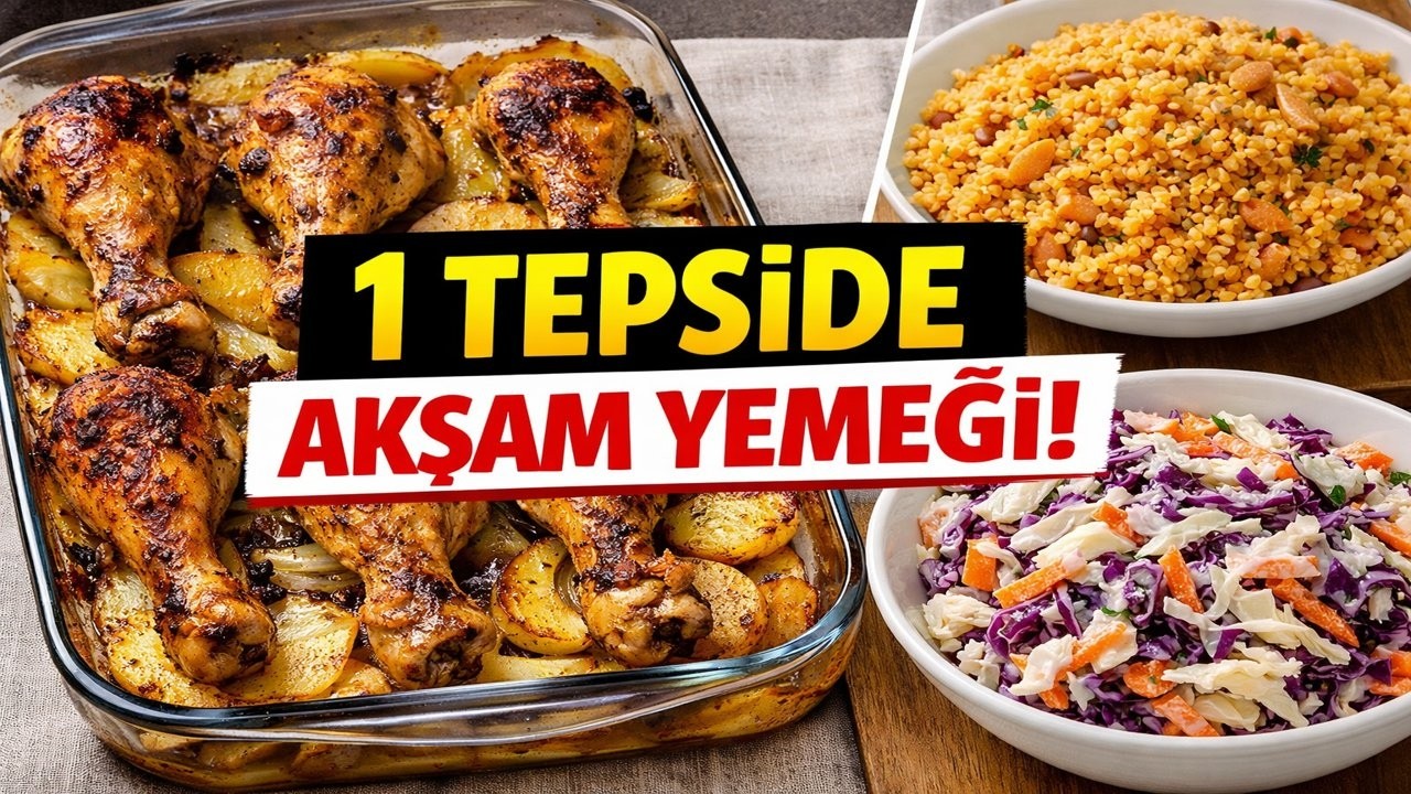 Hiç Yemek Bilmeyen Bile Yapabilir! | Fırında Tavuk + Bulgur Pilavı + Pratik Salata