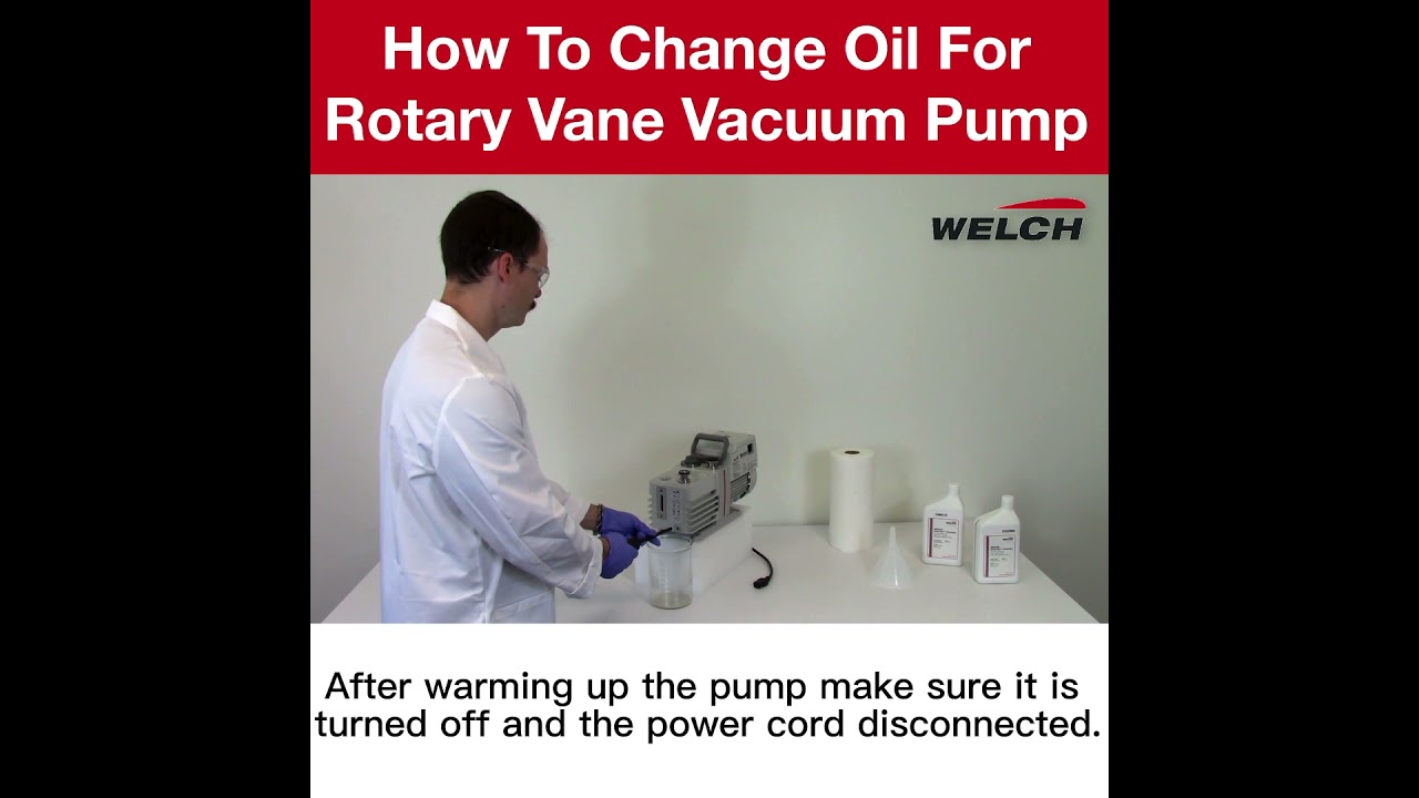 Welch | How To Change Oil For Rotary Vane Vacuum Pump (Eng Sub)